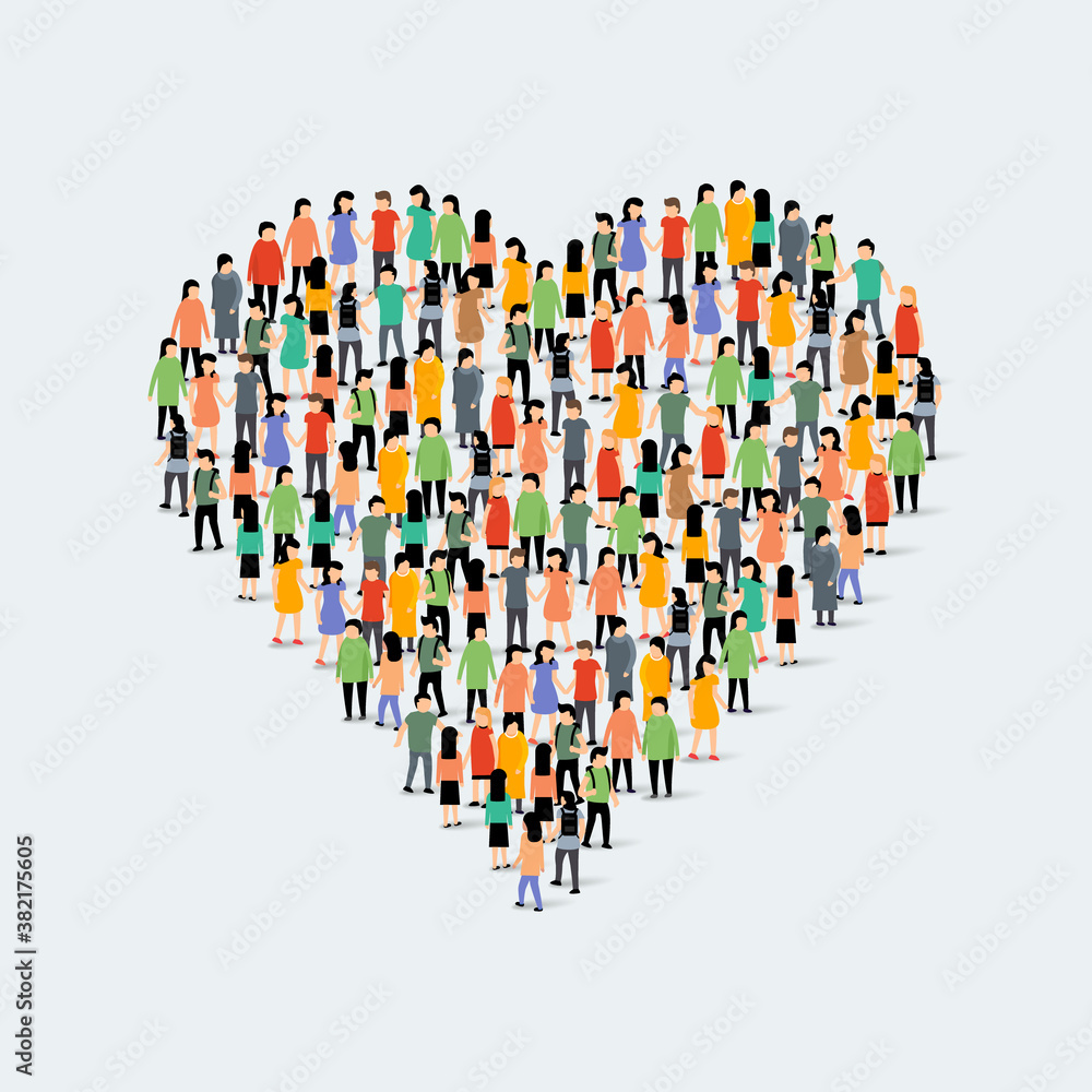 People community heart shape. Group love crowd people People community heart shape. Group love crowd people