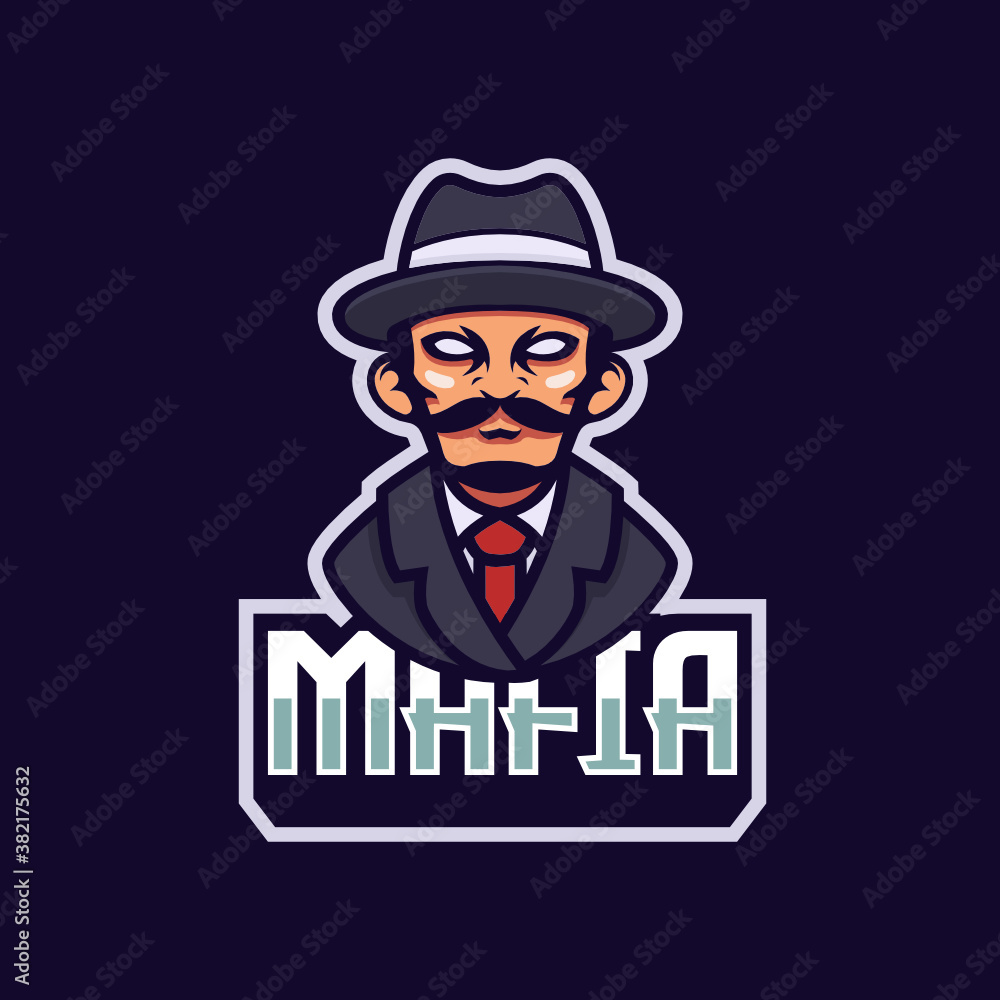 Mafia gangster e-sport team logo design emblem