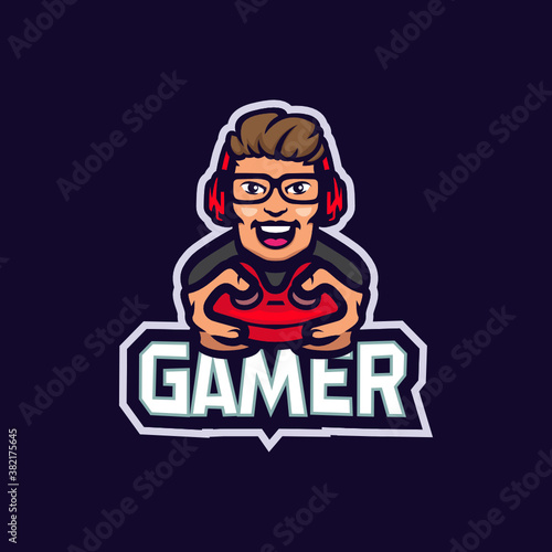 Pro gamer e-sport logo design mascot
