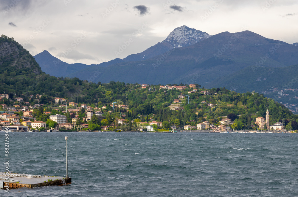 The alps landscape over Lago di Como lake near Azzano.