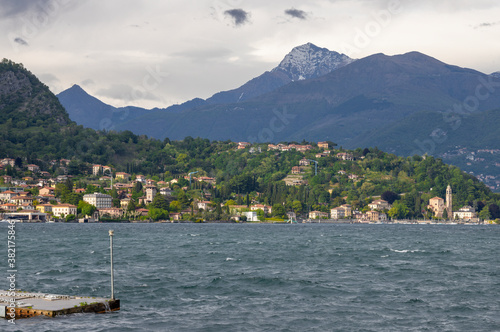 The alps landscape over Lago di Como lake near Azzano. photo