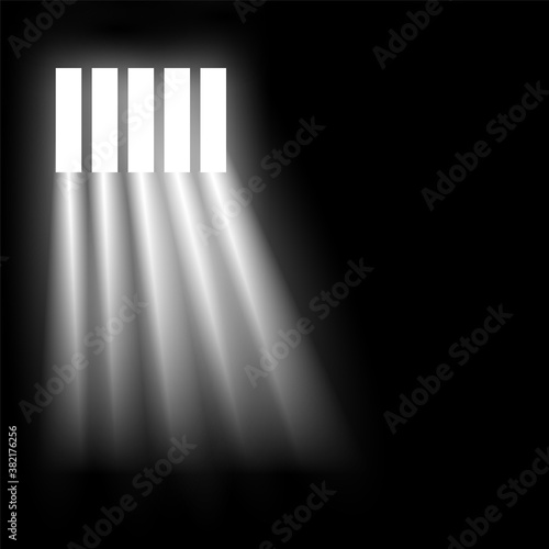 Dungeon prison window background. Jail cell empty window light justice crime prison
