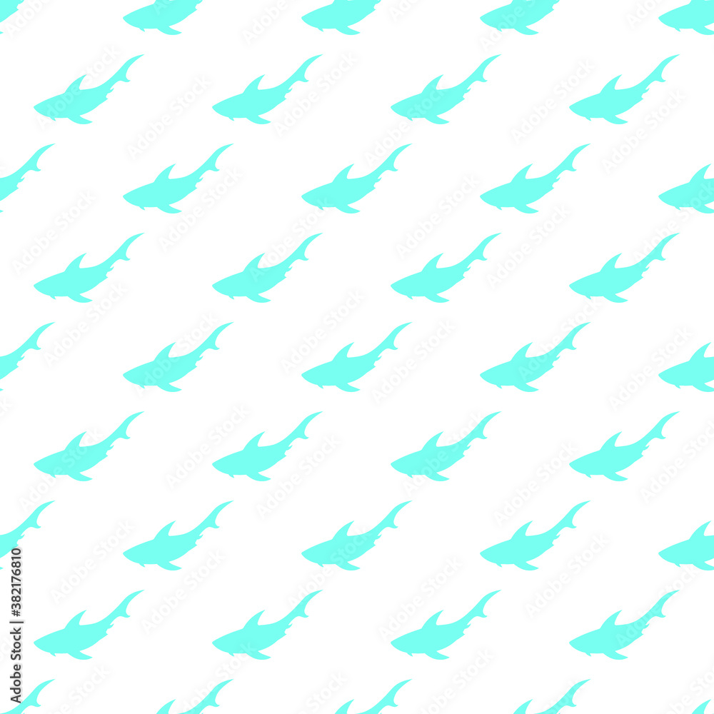 Shark silhouettes seamless pattern, vector illustration Shark silhouettes seamless pattern, vector illustration