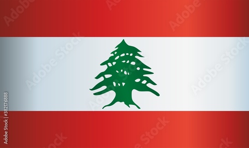 Flag of Lebanon, Lebanese Republic, Bright, colorful vector illustration.