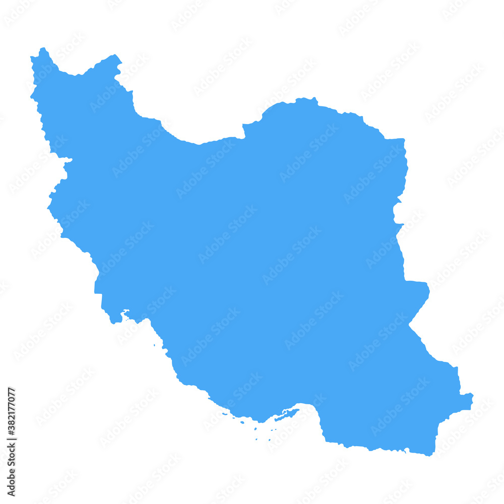 Iran Map - Vector Solid Contour