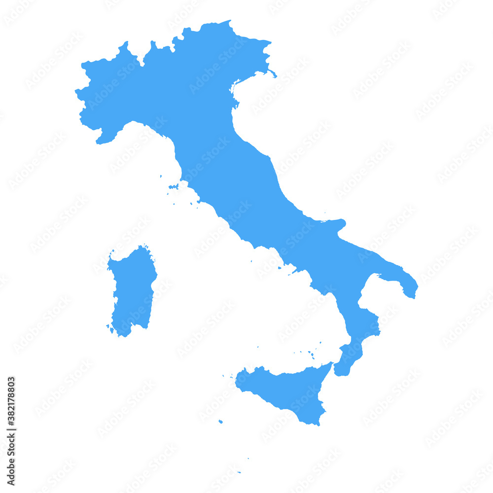 Italy Map - Vector Solid Contour