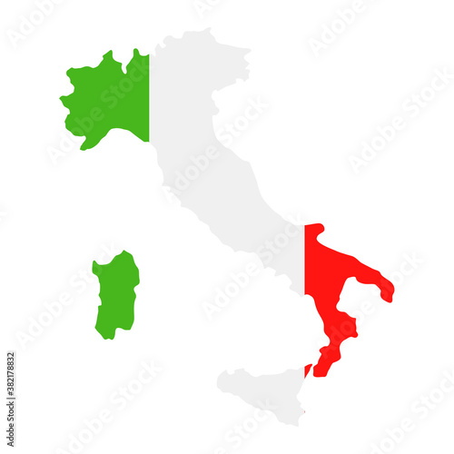 Italy Map Flag Fill Background - Vector illustation