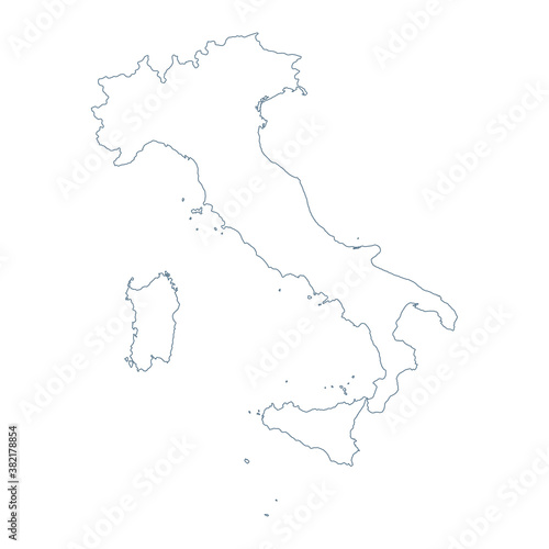Italy Map - Vector Contour illustration