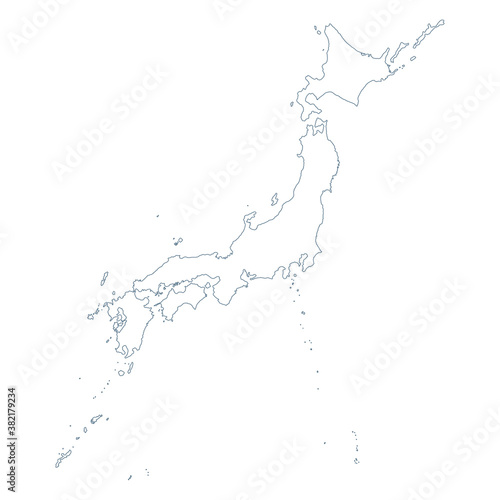 Japan Map - Vector Contour illustration