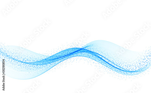 Abstract blue lines on a white background. Line art. Design element.