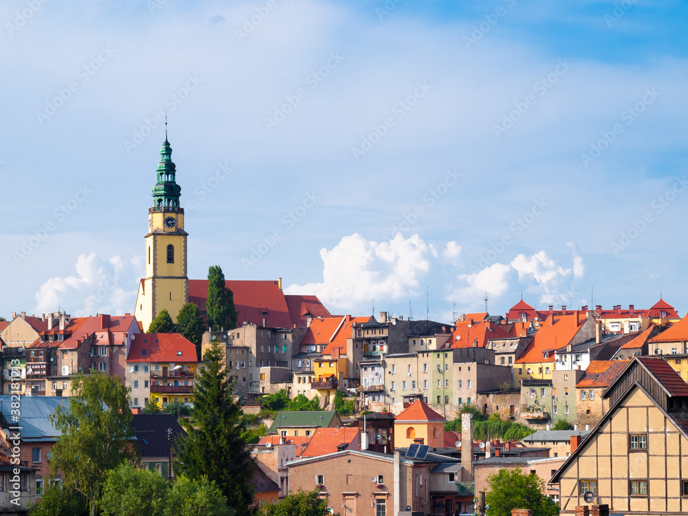 Panoramic view of Bystrzyca Kłodzka, Poland