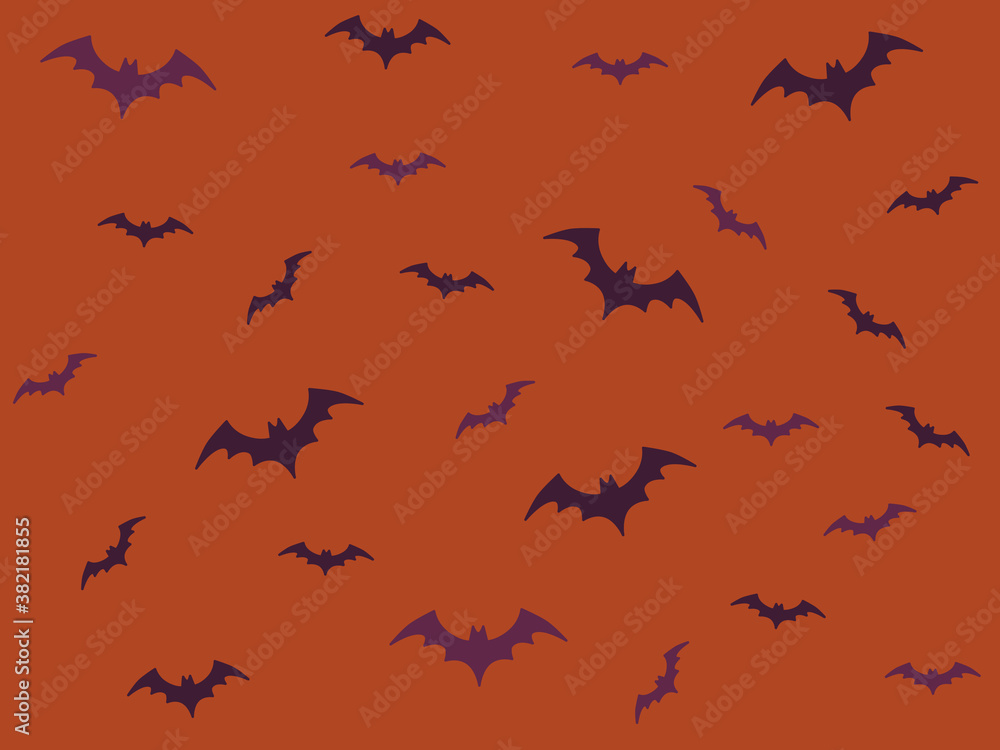 Red Halloween background with bats Red Halloween background with bats