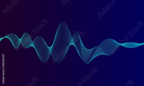 abstract blue digital equalizer, vector of sound wave pattern element