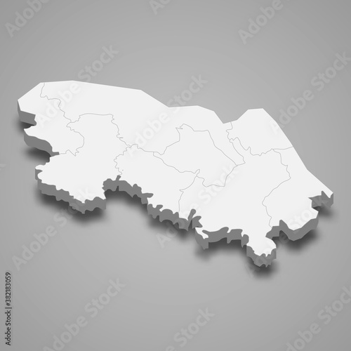 3d map of Bueng Kan is a province of Thailand