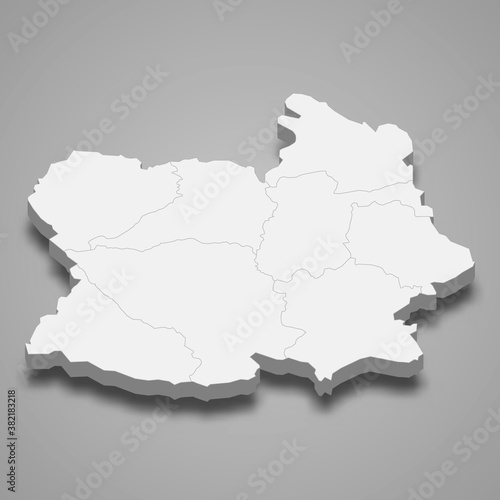3d map of Chai Nat is a province of Thailand