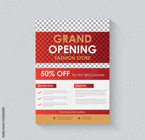 Grand Opening  Fashion Shop Flyer Design. 