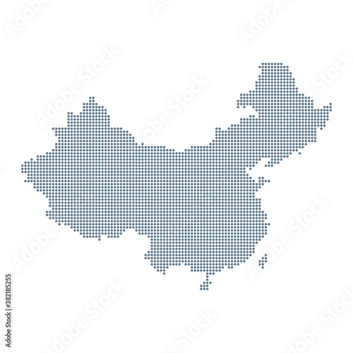 China Map - Vector Pixel Solid Contour
