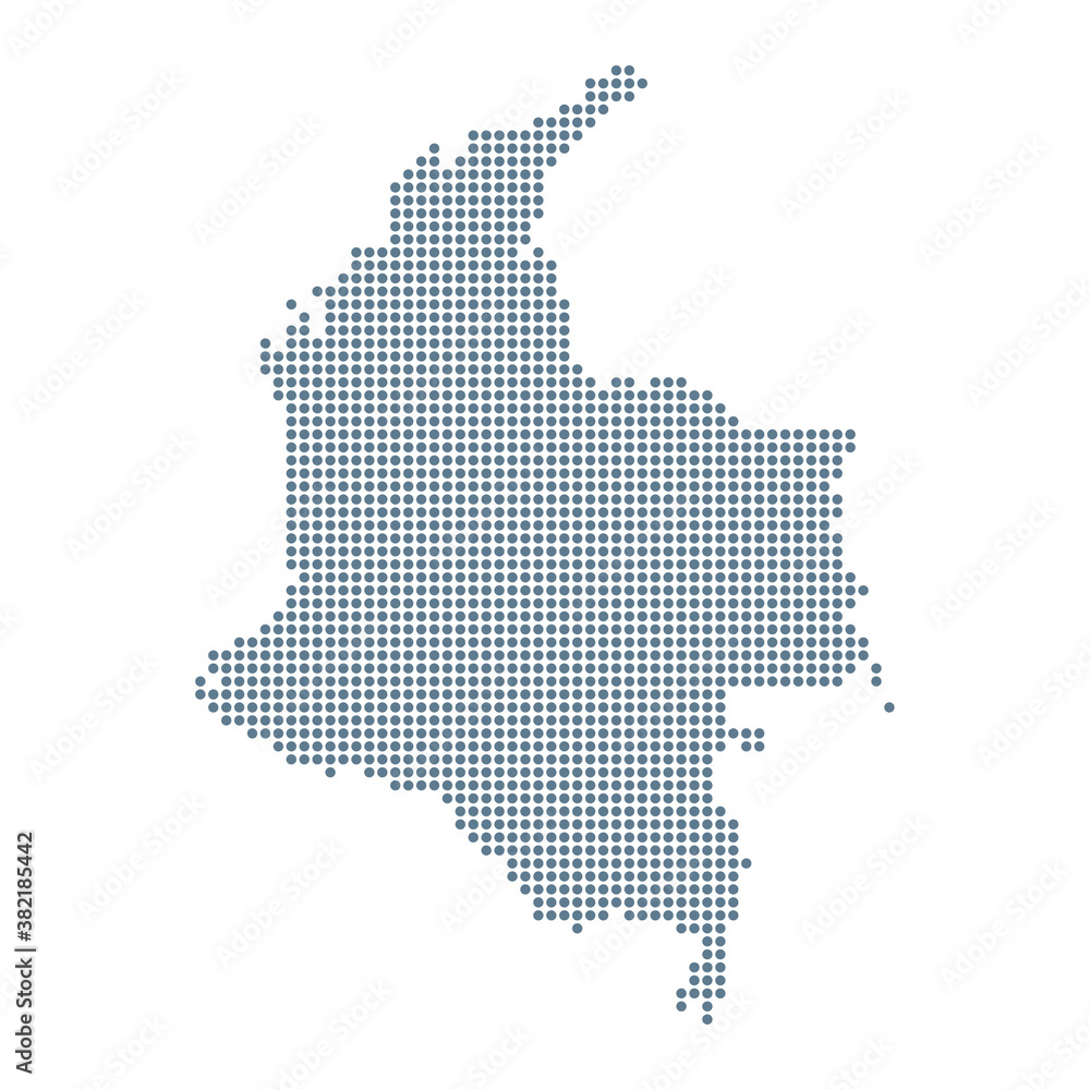 Colombia Map - Vector Pixel Solid Contour