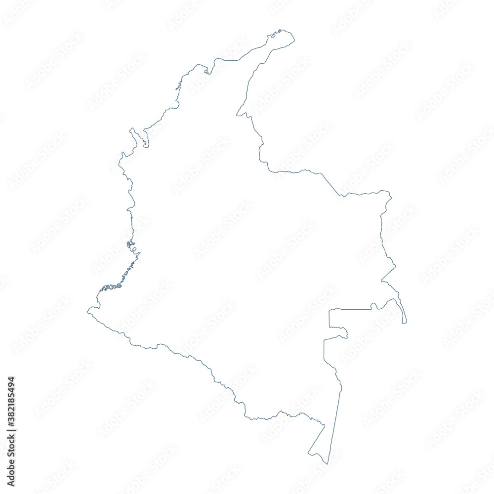 Colombia Map - Vector Contour illustration