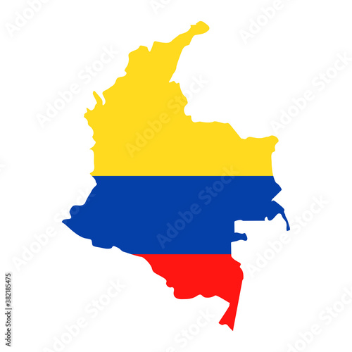 Colombia Map Flag Fill Background - Vector illustation