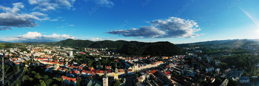 Aerial view of Banska Bystrica city in Slovakia