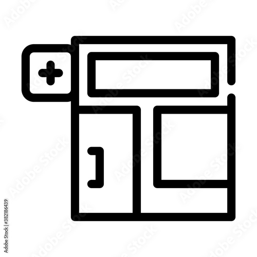 pharmacy store building line icon vector illustration