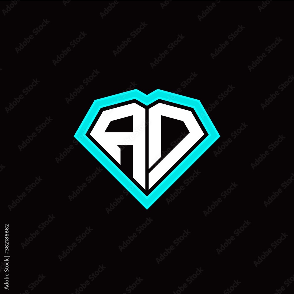 A AD initial letter with unique diamond style logo template vector A AD initial letter with unique diamond style logo template vector