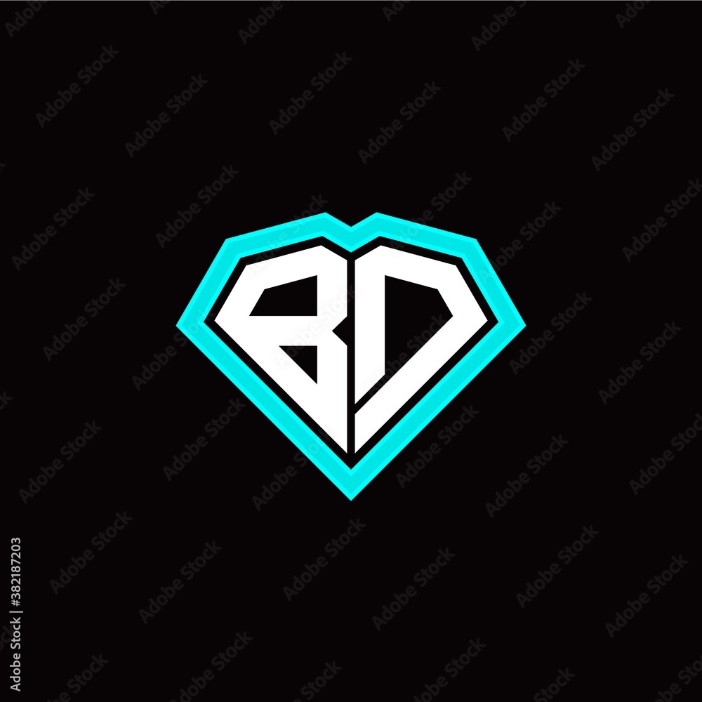 B D initial letter with unique diamond style logo template vector B D initial letter with unique diamond style logo template vector