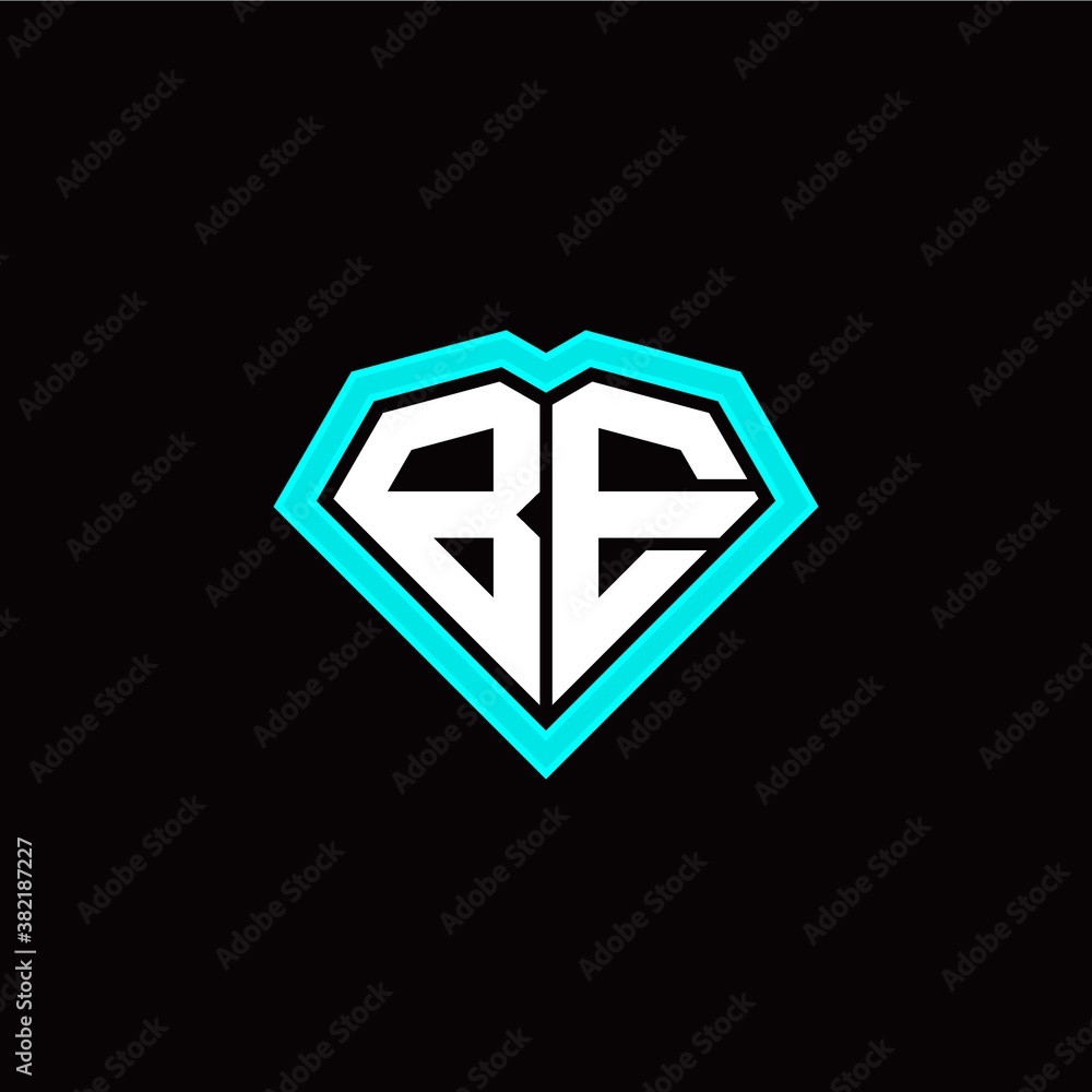 B E initial letter with unique diamond style logo template vector B E initial letter with unique diamond style logo template vector