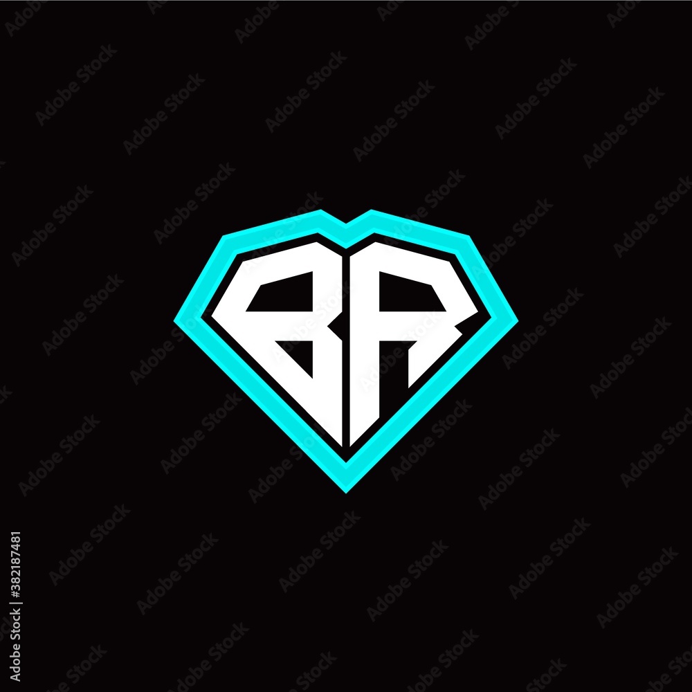 B R initial letter with unique diamond style logo template vector B R initial letter with unique diamond style logo template vector