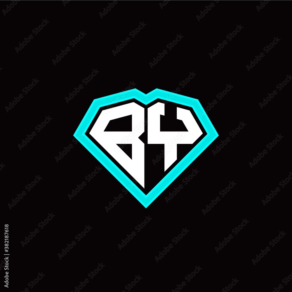 B Y initial letter with unique diamond style logo template vector B Y initial letter with unique diamond style logo template vector