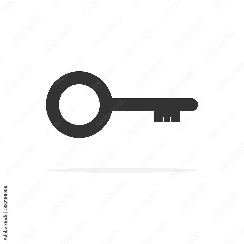 Key vector icon. Key black outline illustration isolated on white background. Key vector icon. Key black outline illustration isolated on white background.