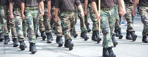 Military academy parade outdoors.
