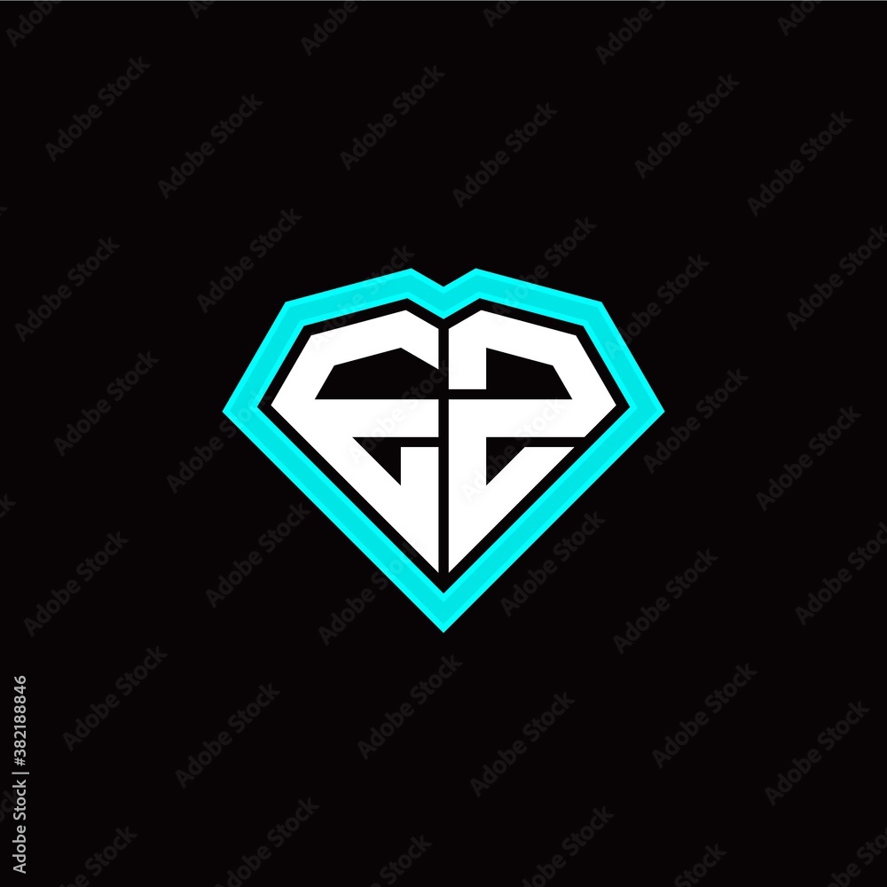 Obraz premium E Z initial letter with unique diamond style logo template vector