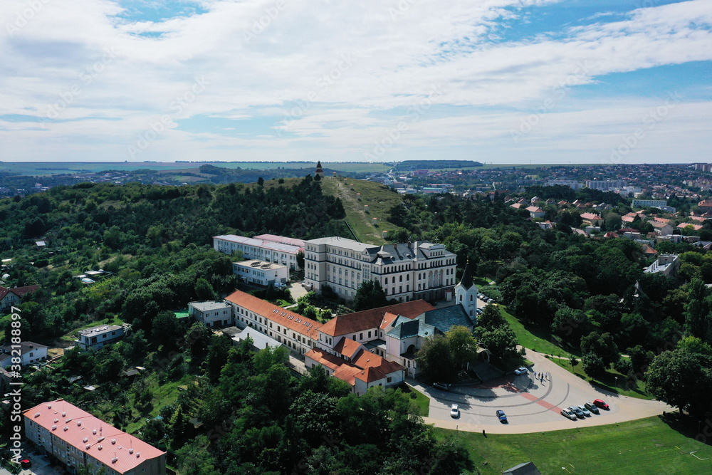 Aerial view of Calvary in Nitra city in Slovakia