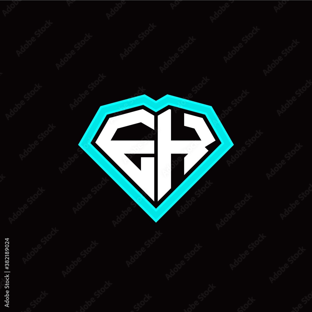 Obraz premium E K initial letter with unique diamond style logo template vector