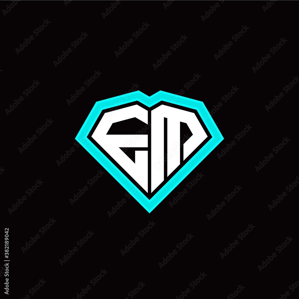 E M initial letter with unique diamond style logo template vector E M initial letter with unique diamond style logo template vector