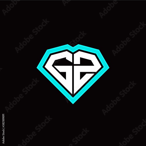 G Z initial letter with unique diamond style logo template vector