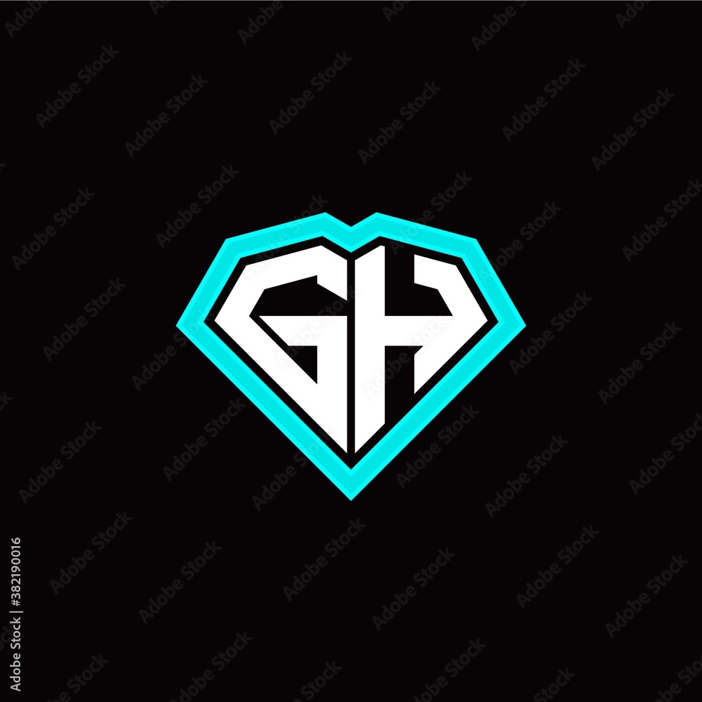 G H initial letter with unique diamond style logo template vector G H initial letter with unique diamond style logo template vector