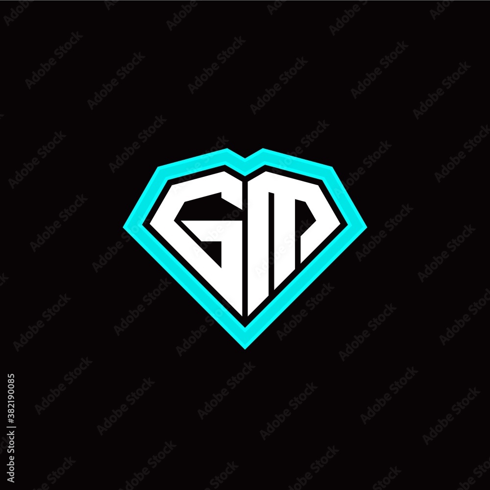 G M initial letter with unique diamond style logo template vector G M initial letter with unique diamond style logo template vector