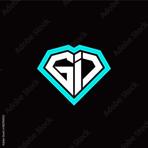 G I initial letter with unique diamond style logo template vector