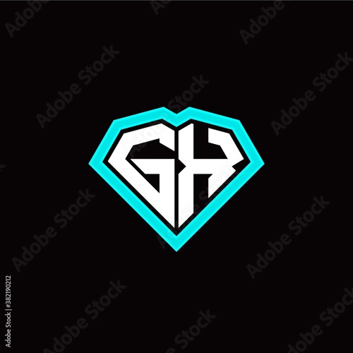 G X initial letter with unique diamond style logo template vector