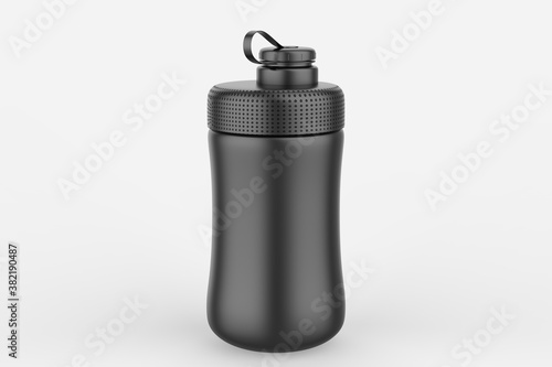 Fitness running and sport water bottles isolated on white background. 3d illustration