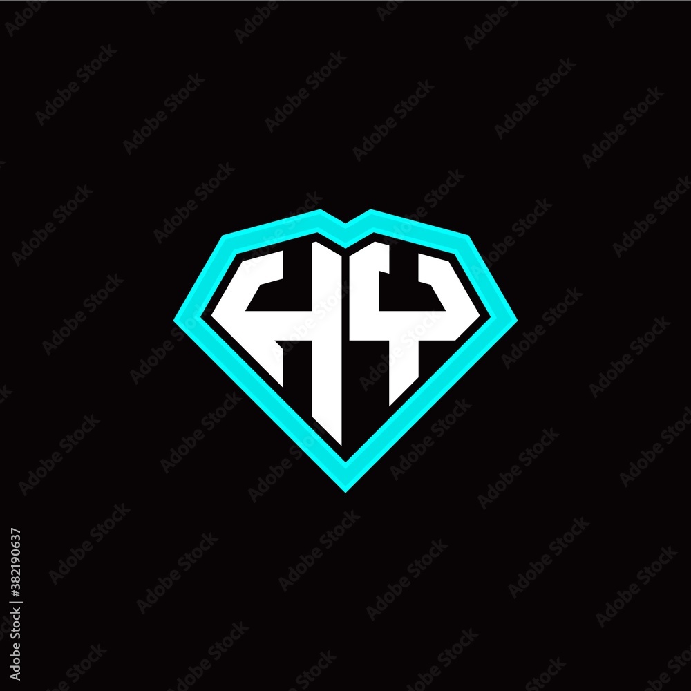 H Y initial letter with unique diamond style logo template vector H Y initial letter with unique diamond style logo template vector