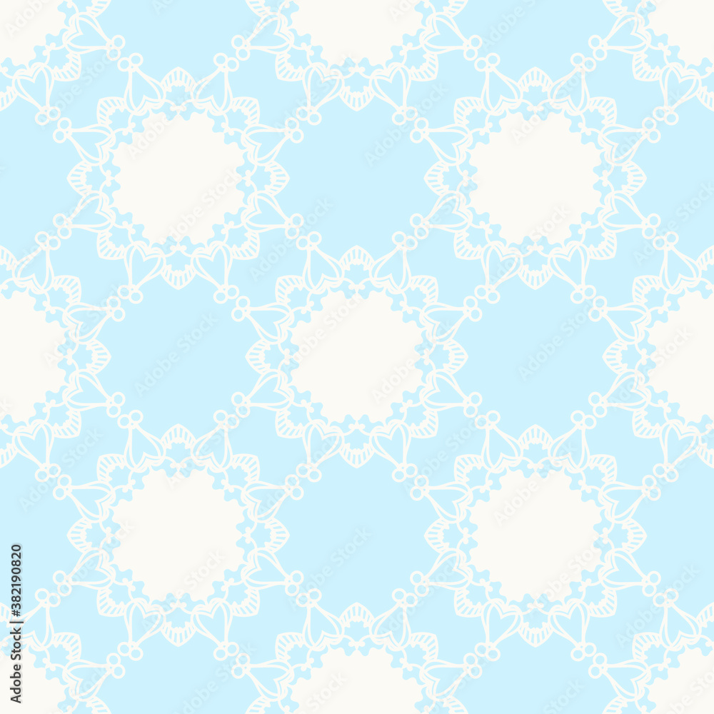 Delicate Pattern Ornament, Seamless Floral Geometric Pattern for Design Wallpaper, Fashion Print, Trendy Decor, Home Textile, Retro Decor
Vector Illustration.
Delicate Pattern Ornament, Seamless Floral Geometric Pattern for Design Wallpaper, Fashion Print, Trendy Decor, Home Textile, Retro Decor
Vector Illustration.
