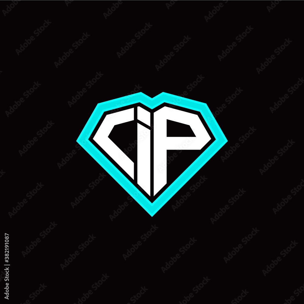 I P initial letter with unique diamond style logo template vector I P initial letter with unique diamond style logo template vector