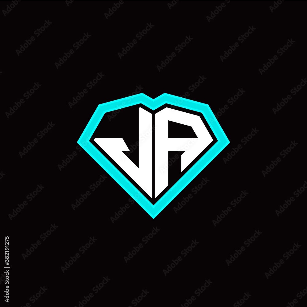 J A initial letter with unique diamond style logo template vector J A initial letter with unique diamond style logo template vector