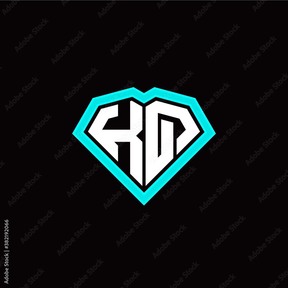K Q initial letter with unique diamond style logo template vector K Q initial letter with unique diamond style logo template vector