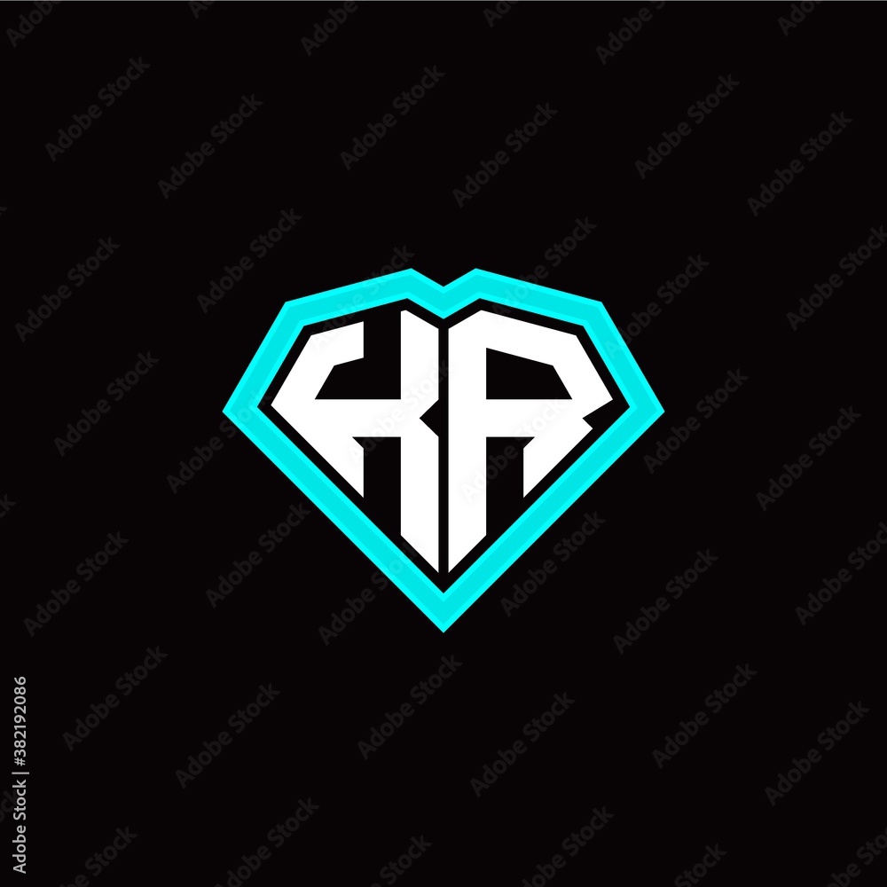 K R initial letter with unique diamond style logo template vector K R initial letter with unique diamond style logo template vector