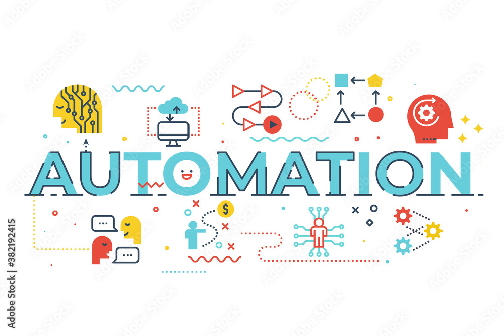 Automation word illustration Automation word illustration